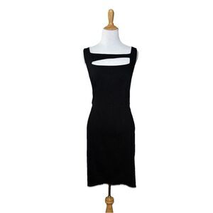 helmut lang gala knit dress Helmut Lang Gala Piped Cutout Knit Dress Women's M Black Glam Boho New York